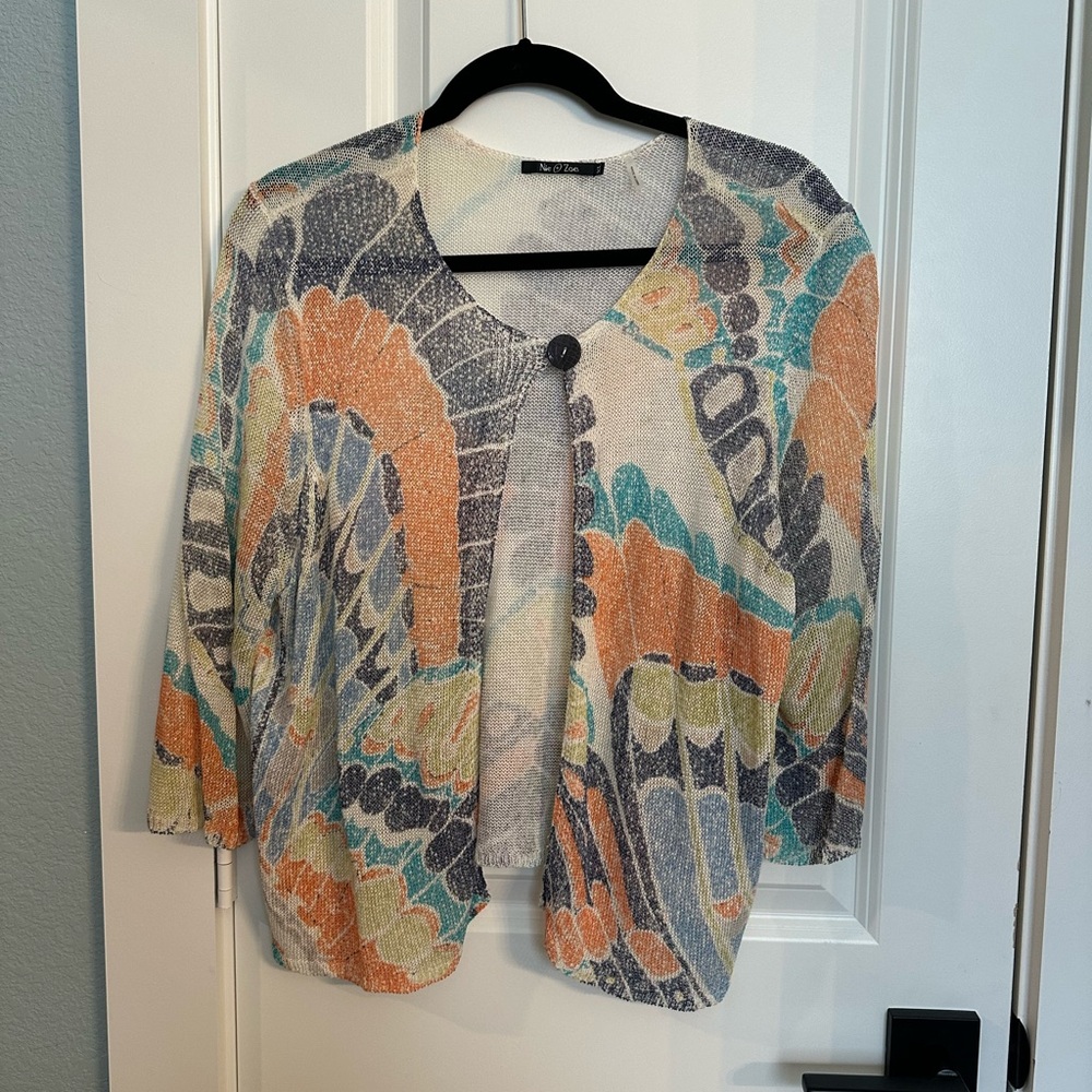 Butterfly Wing Pattern Knit Cardigan